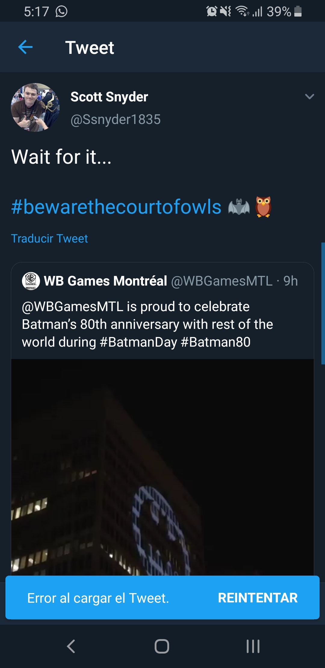 الكاتب Scott Snyder يؤكد على تحويل Batman: Court of Owls إلى لعبة