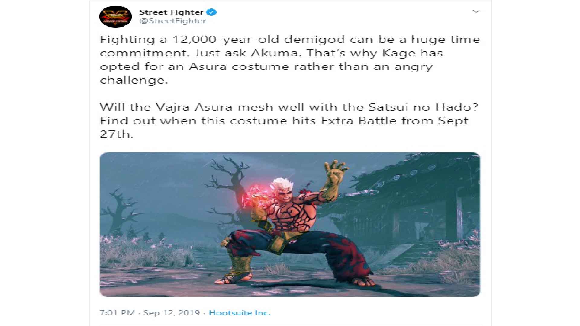 شركة Capcom تعيد شخصية لعبة Asura's Wrath للحياة من خلال ضمها إلى الإضافة القادمة للعبة Street Fighter 5 asura's wrath capcom street fighter dlc