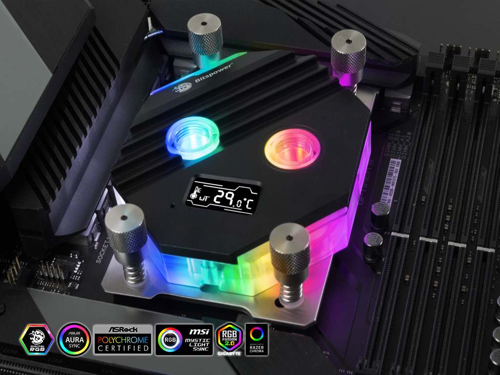 البلوك المائي Bitspower Summit M OLED متوفر لمنصة Intel/AMD