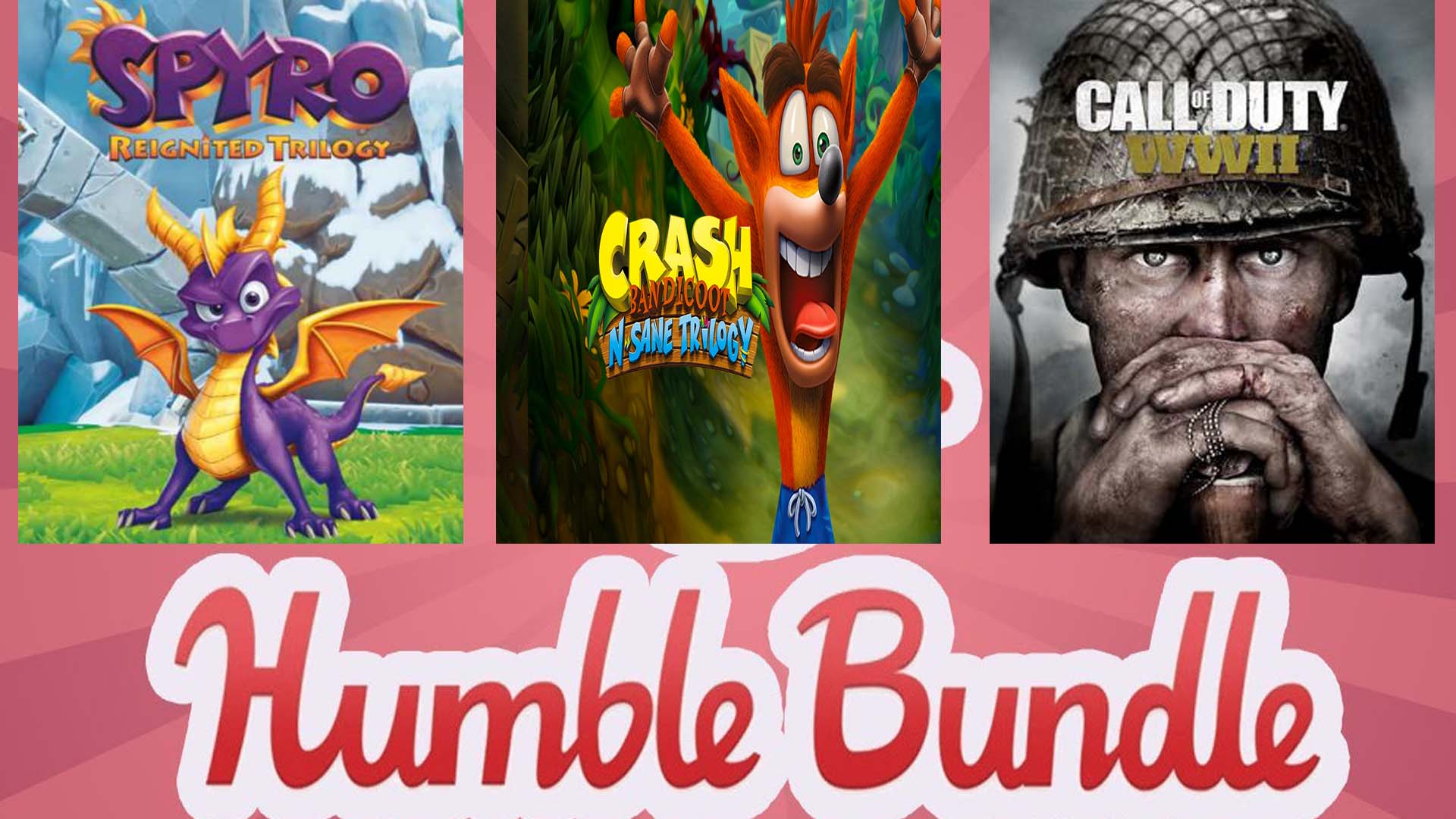 متجر humble Bundle يقدم ألعاب Crash ، Spyro Reignited و COD: WW2 مقابل 12 دولار فقط.