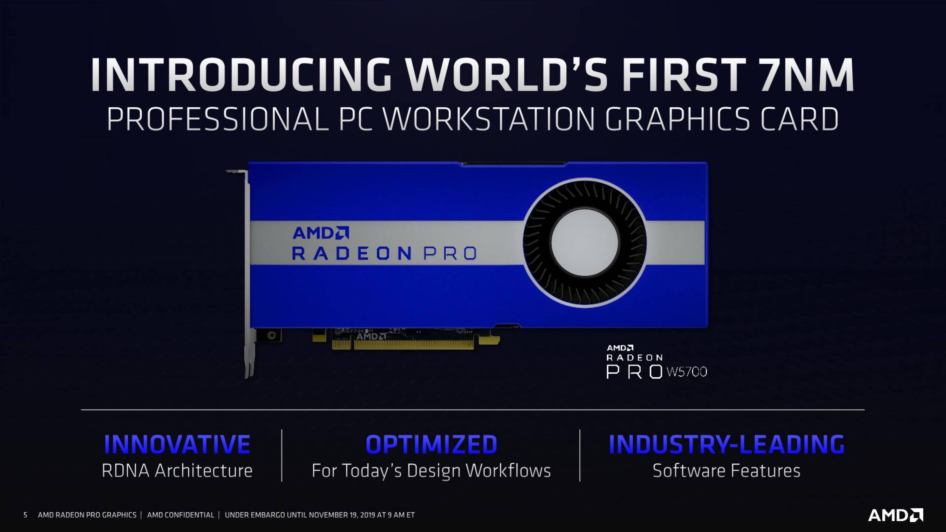 إطلاق بطاقة AMD Radeon Pro W5700 لمحطات العمل!