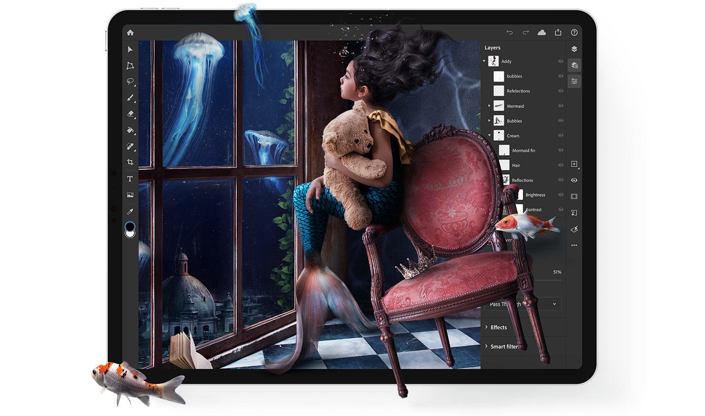 إطلاق نسخة الحاسب من Adobe Photoshop لأجهزة iPad