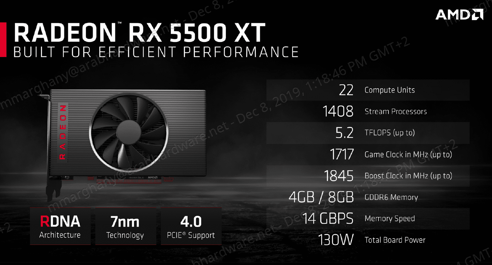 شركة AMD تعلن عن بطاقة RX 5700 XT الجديدة رسمياً . كرت شاشة