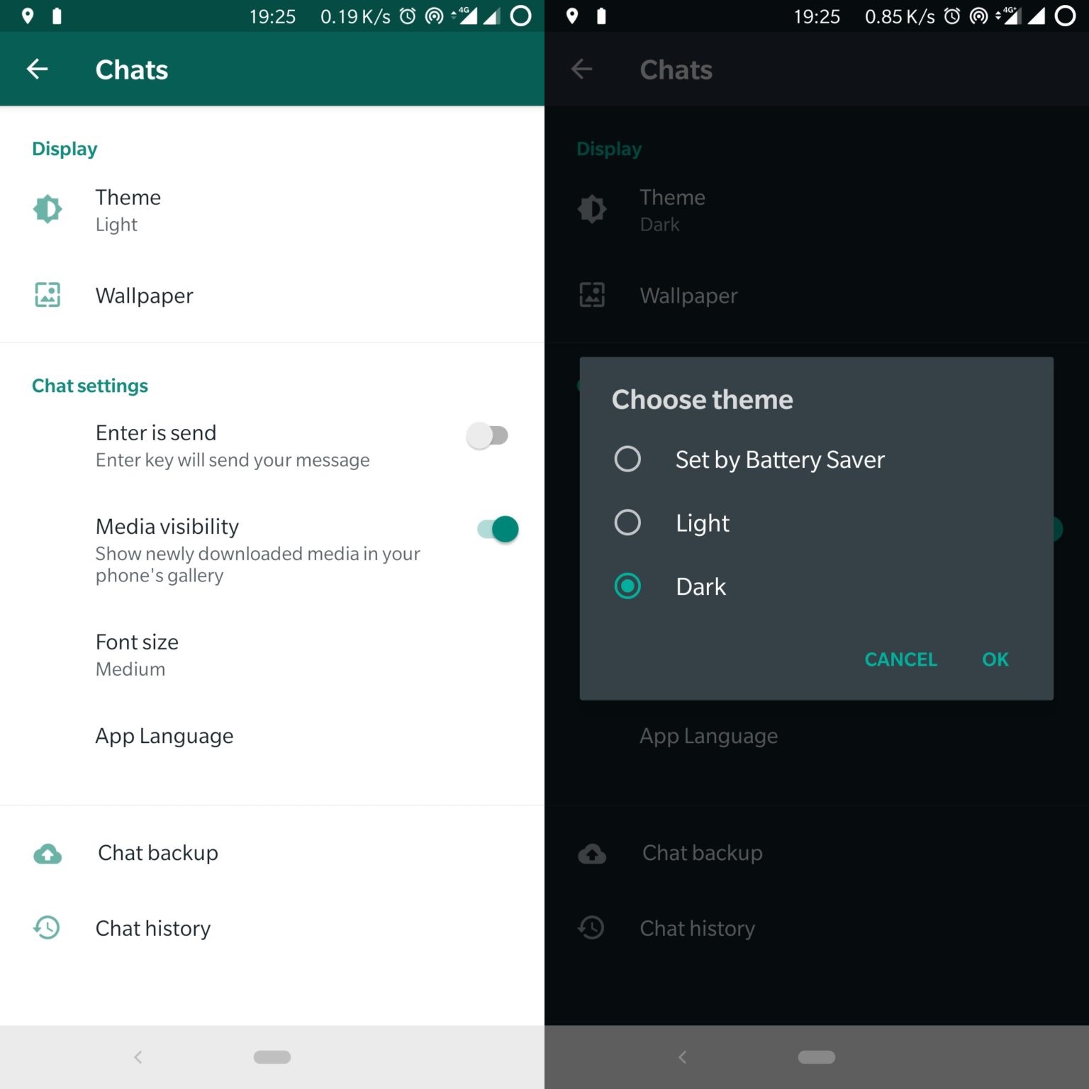 النسخة التجريبية الأخيرة من WhatsApp تحتوي على النمط الليلي