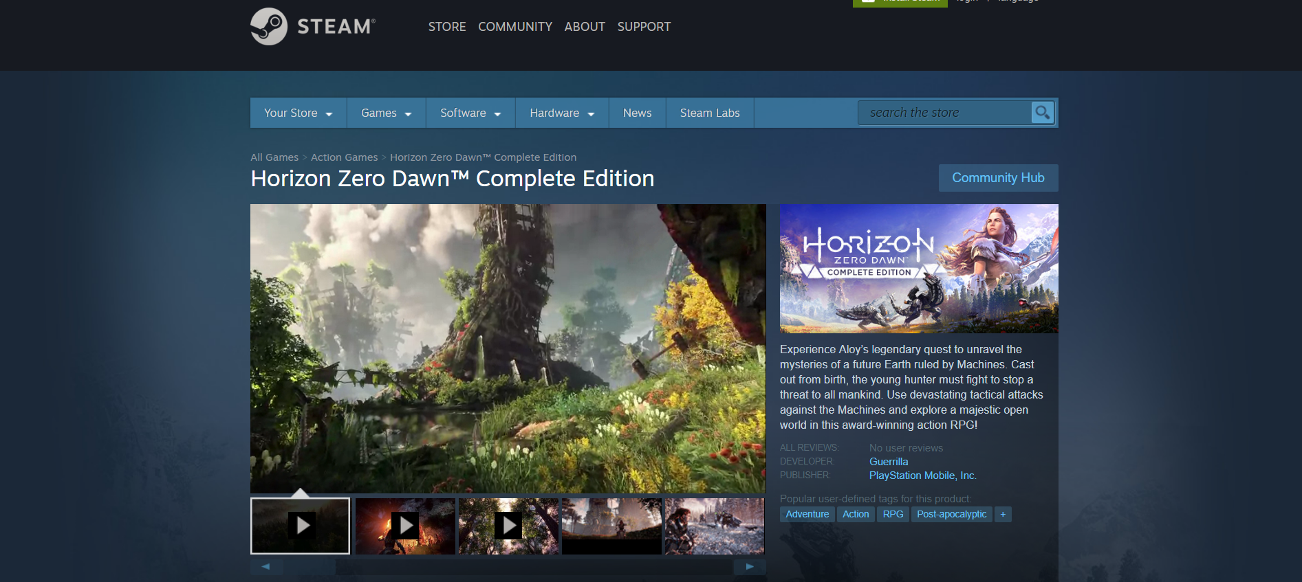 Horizon Zero Dawn PC Steam