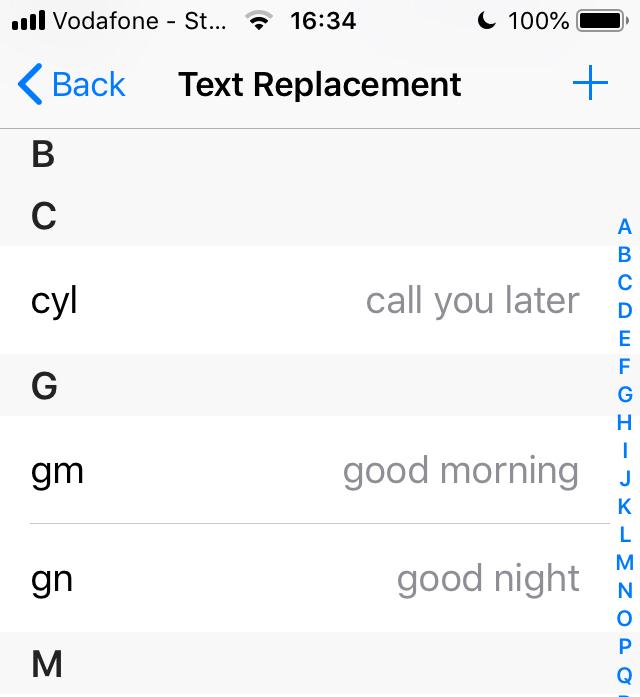 اختيار Text Replacement