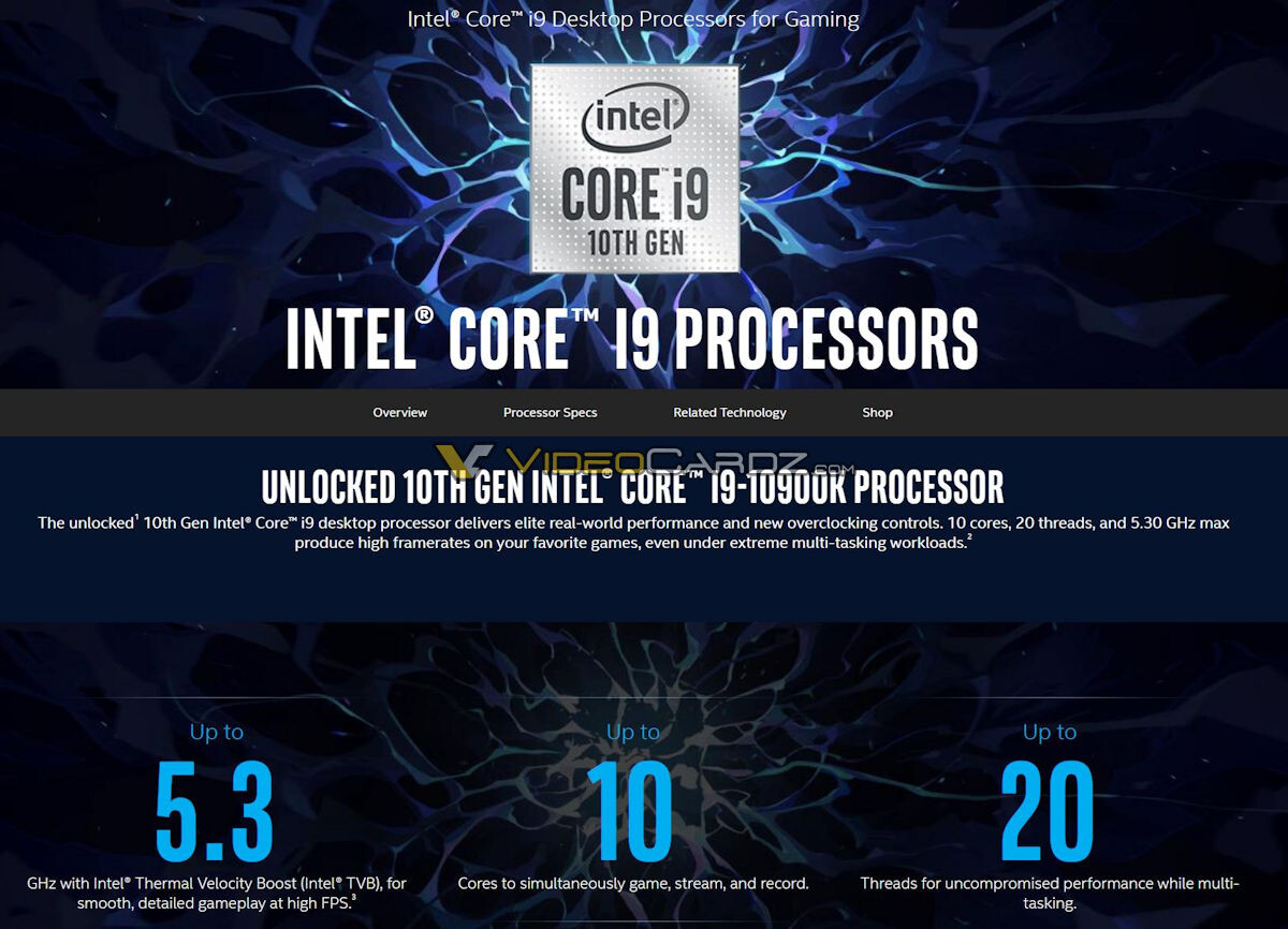 تسريب الشرائح التسويقية لمعالجات Intel Comet Lake-S يؤكد عدد الأنوية