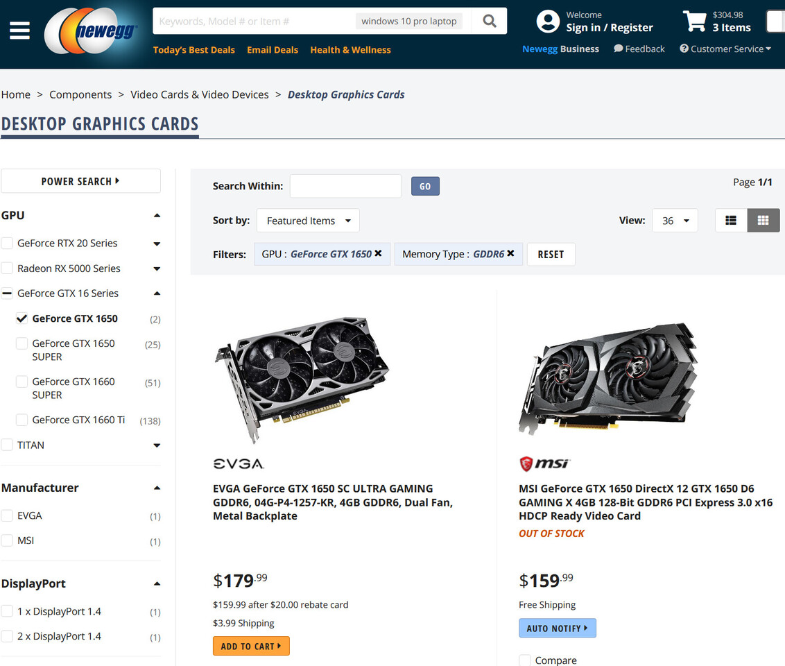 بطاقات GeForce GTX 1650 من NVIDIA تحصل على نسخ جديدة بذاكرة GDDR6