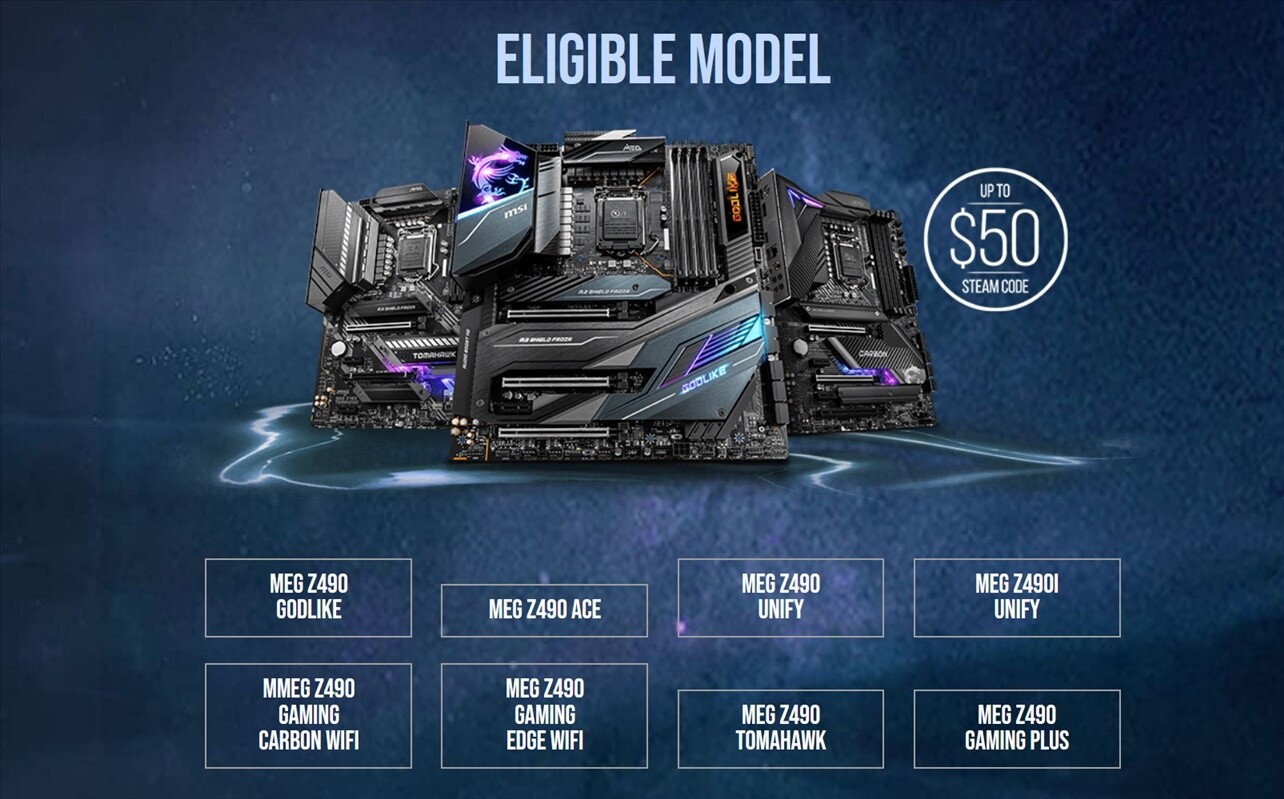 MSI تُعلن عن بدء حملة ترقية اللوحات الأم Z490 من Intel الخاصة بها