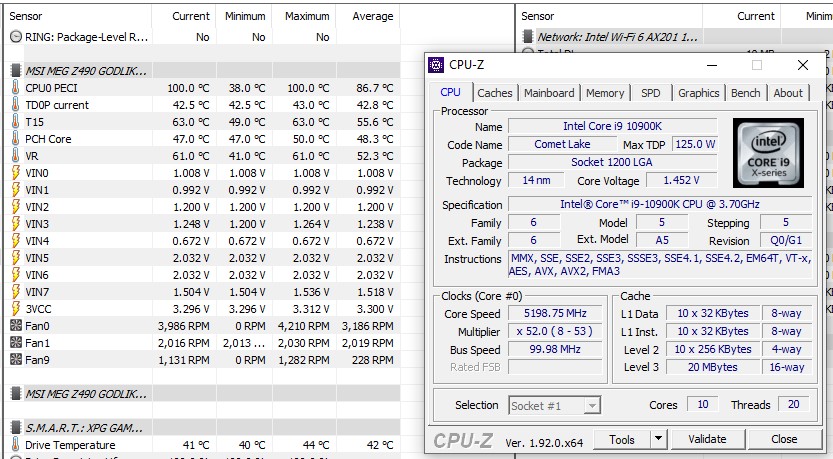 MSI Z490 Godlike OC @1.4V