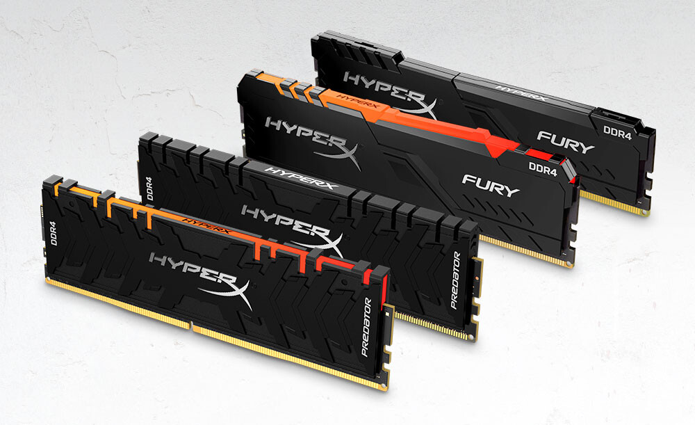 HyperX تعزز من حجم حزمة ذواكر Predator/FURY DDR4 RGB