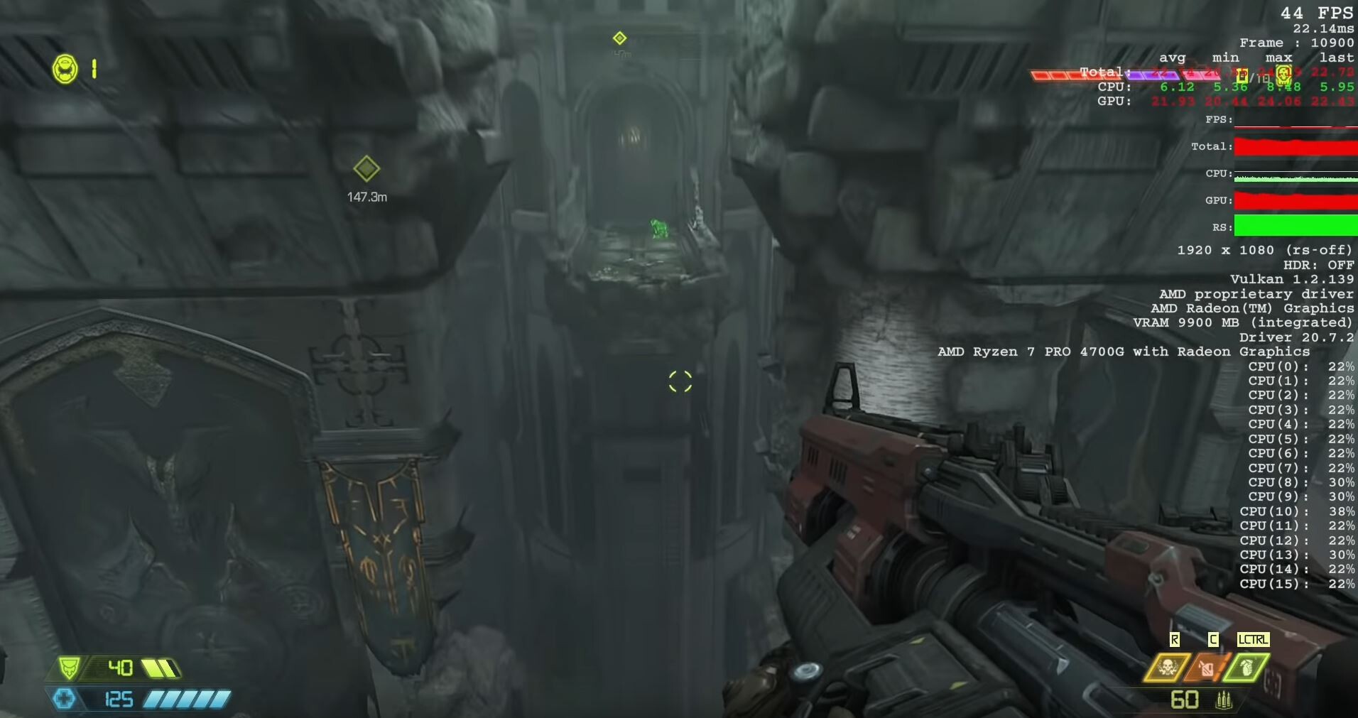 AMD Ryzen 7 4700G run doom 2