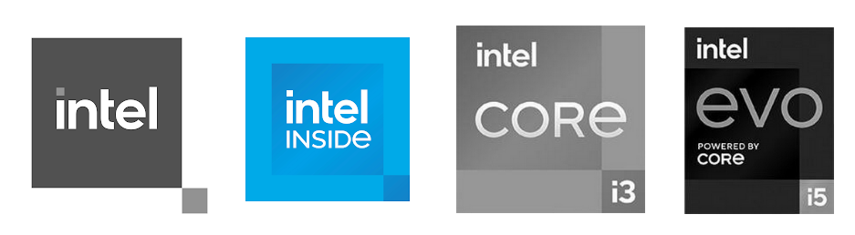 شعار معالجات انتل القديم ، Intel شعارات Core جديدة