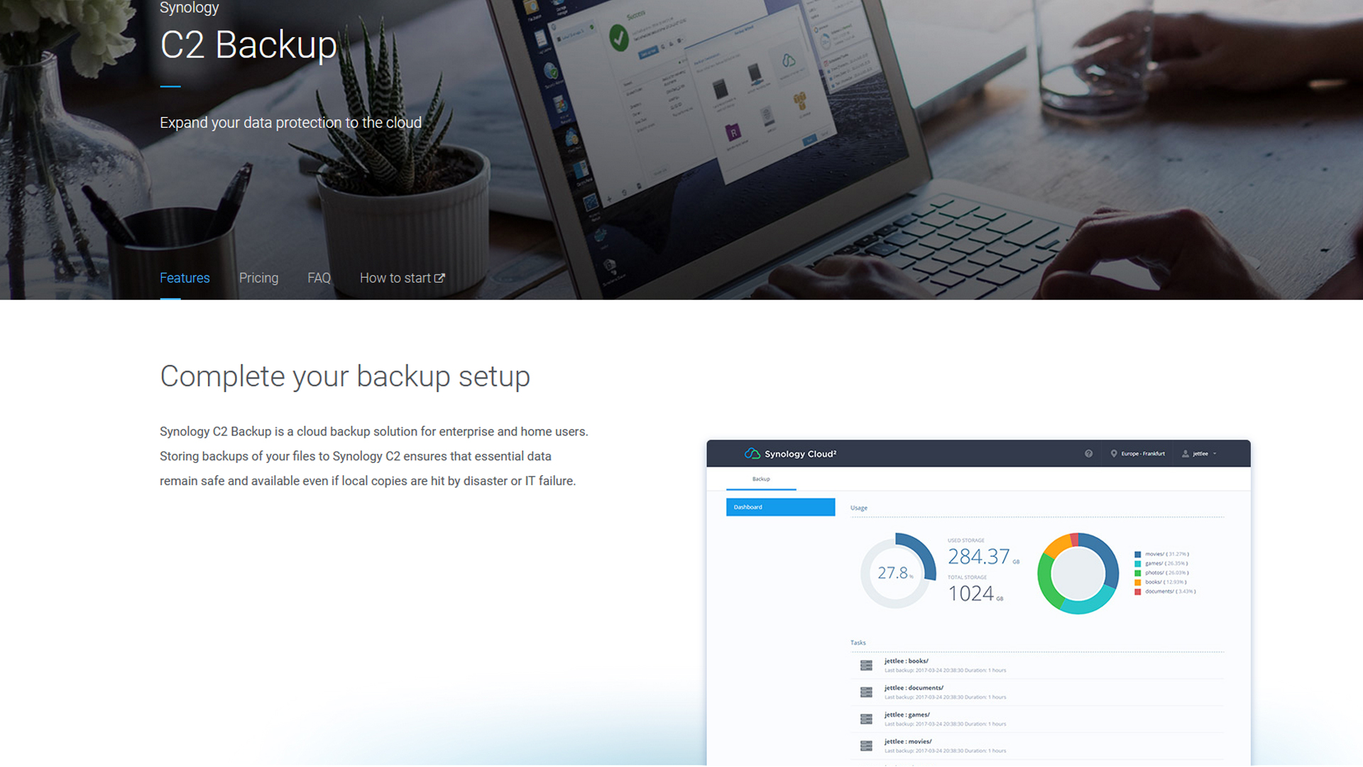 Synology C2 مركز آخر لخدمة التخزين الإحتياطي السحابي في Seattle