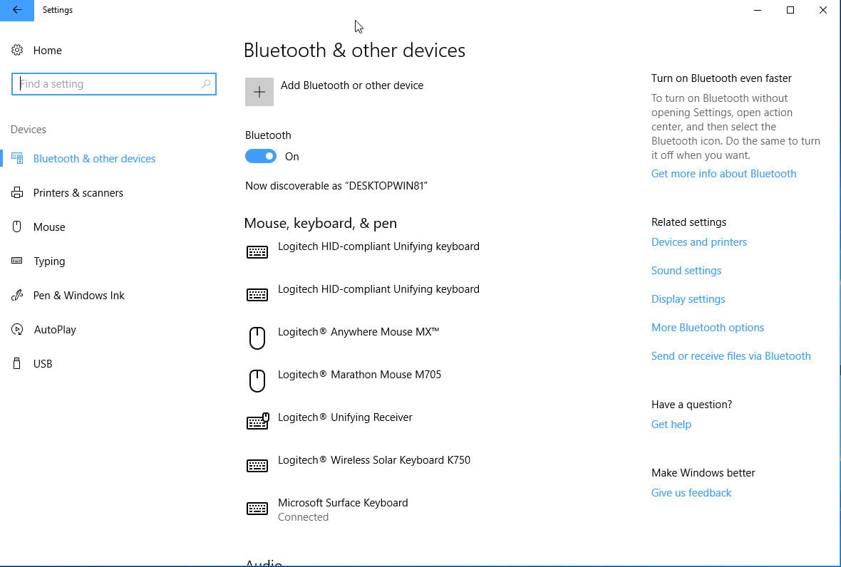 الناب الأزرق Bluetooth بلوتوث Windows 10 Windows 7