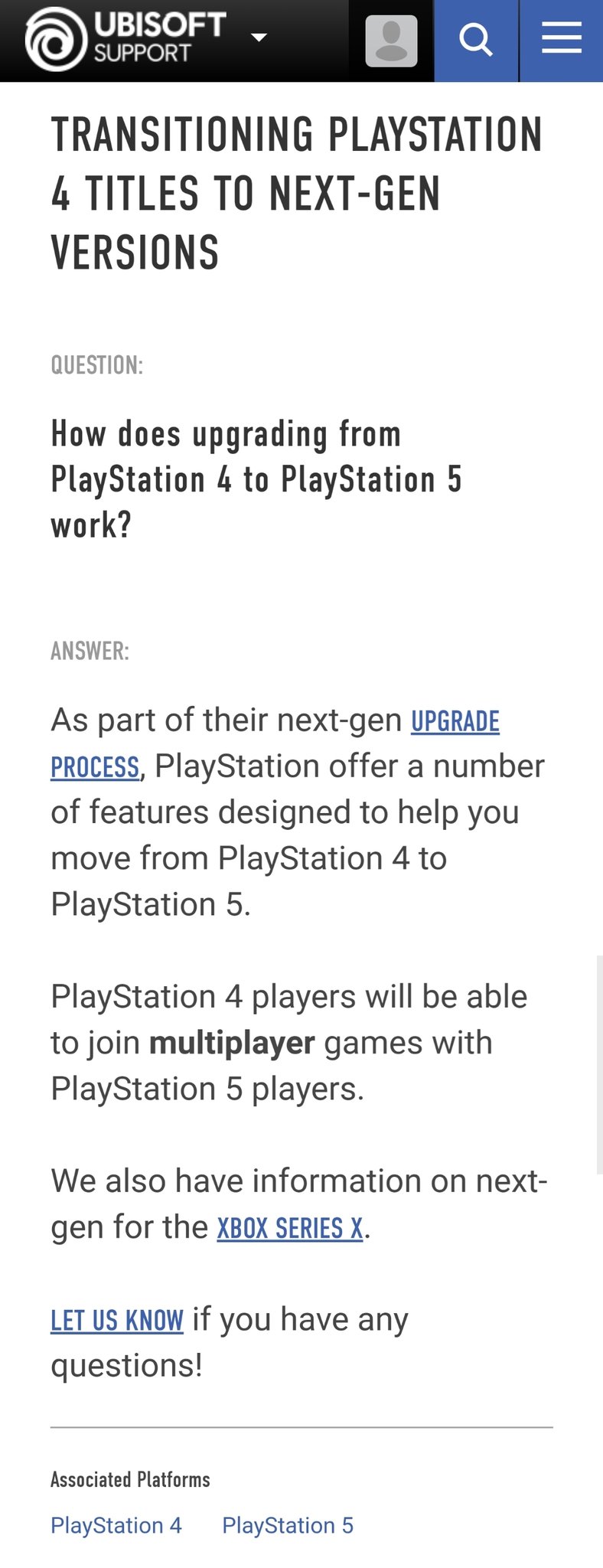 Backward Compatibility PS5 PS4 Ubisoft