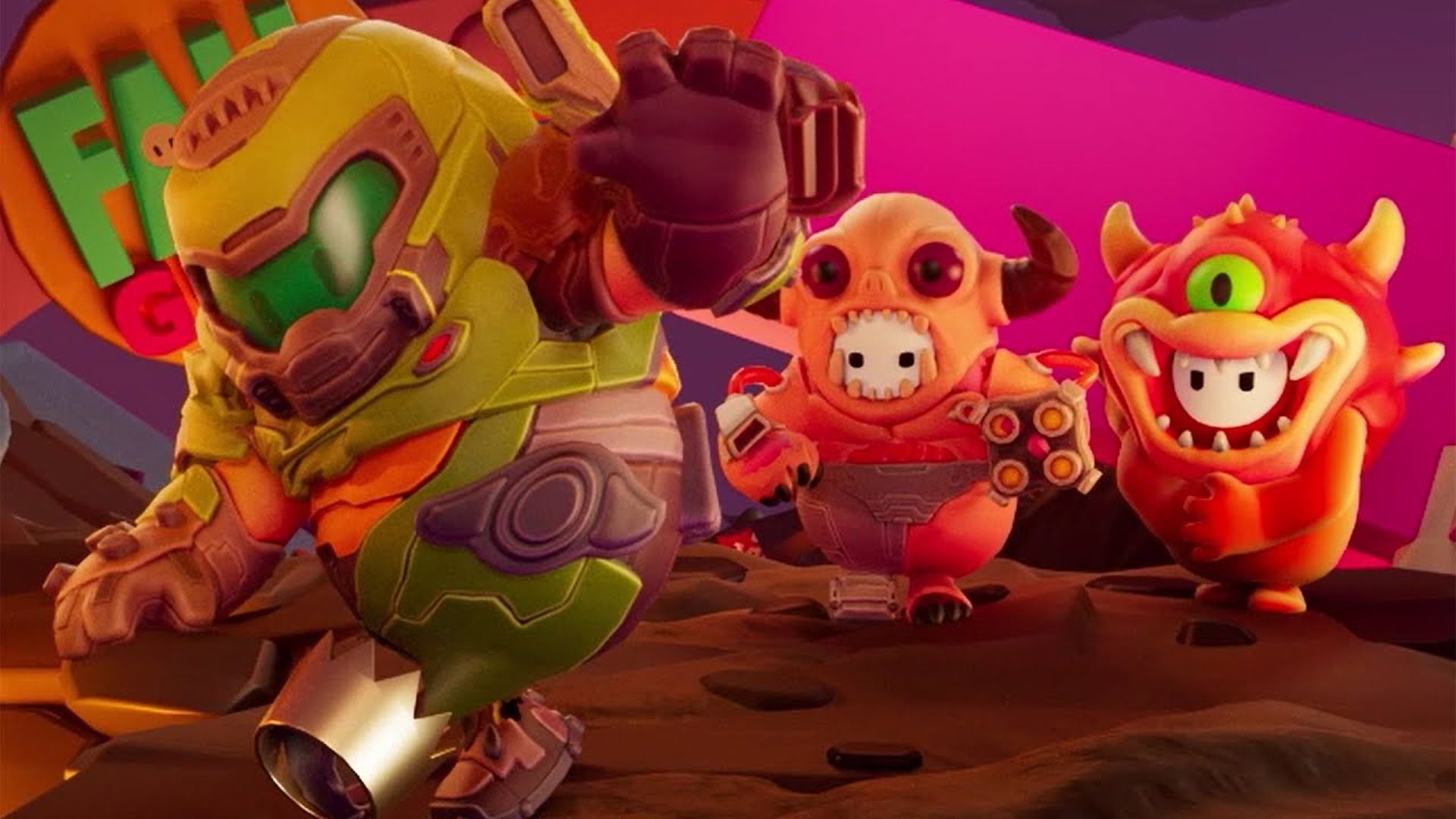 الكشف عن أزياء للعبة Doom قادمة إلى Fall Guys: Ultimate Knockout !!