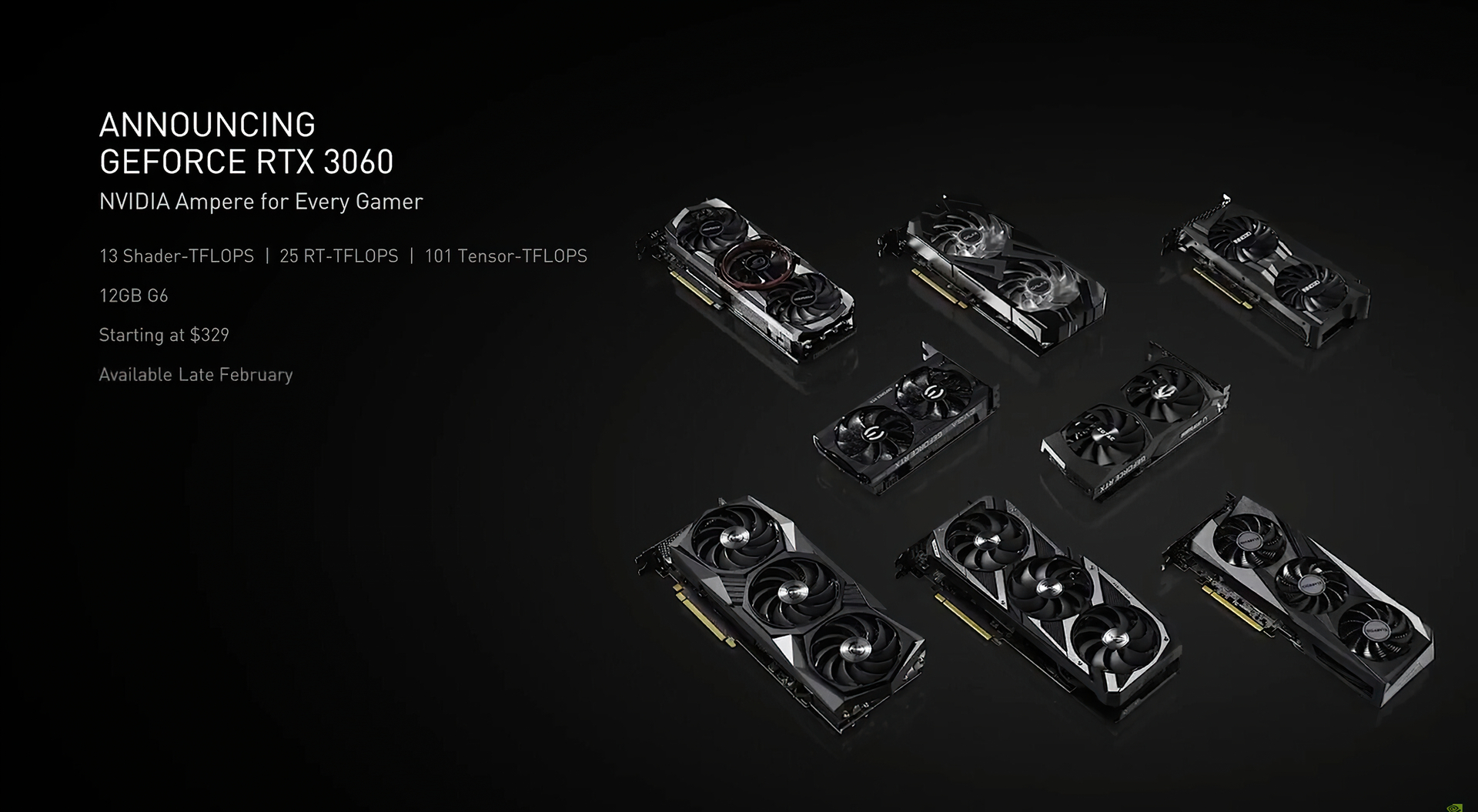 شركة NVIDIA تعتزم إطلاق بطاقة GeForce RTX 3060 Ampere في 25 فبراير !