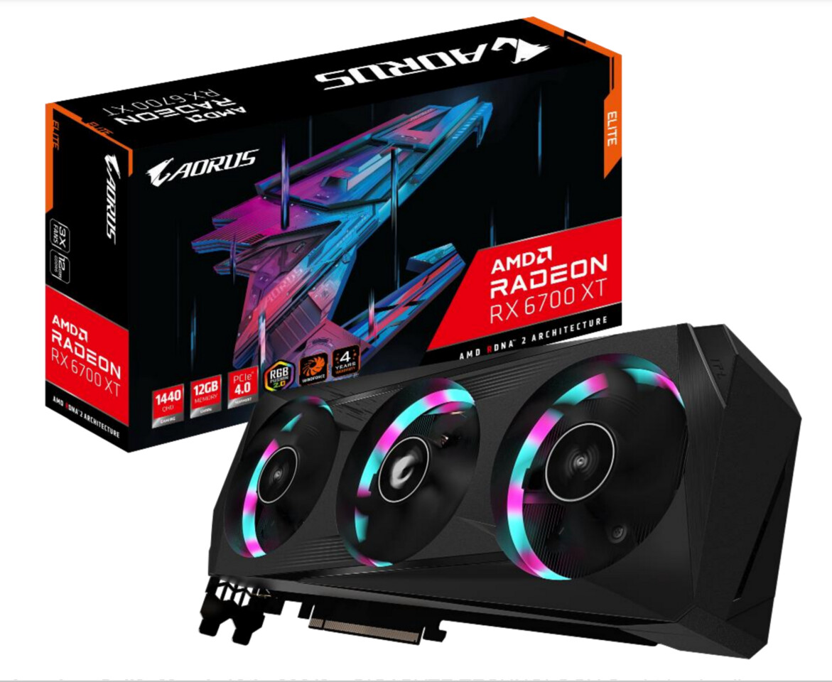 شركة Gigabyte تكشف عن بطاقة RX 6700 XT AORUS Elite الاحترافية
