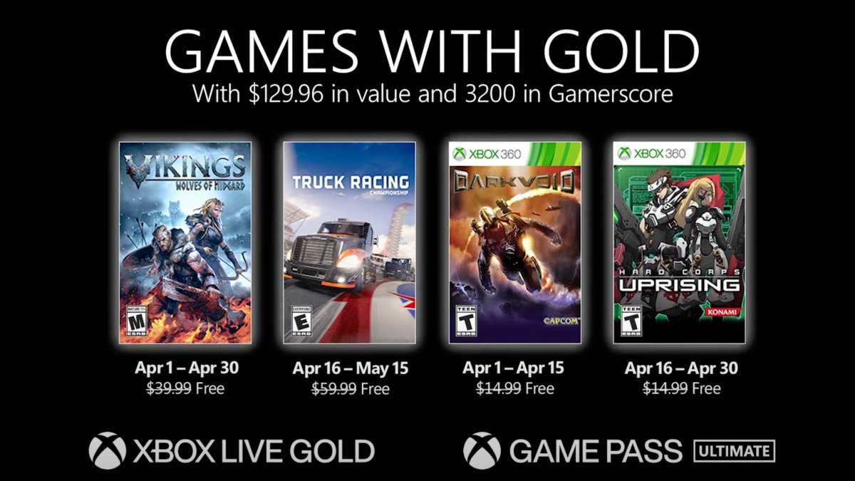 إزالة الستار عن ألعاب إشتراك XBOX Gold لشهر أبريل