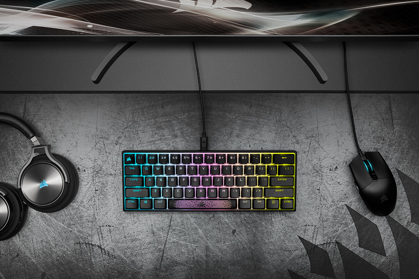 كورسير تطلق كيبورد K65 RGB MINI الميكانيكي بتصميم 60% وبمواصفات رائدة