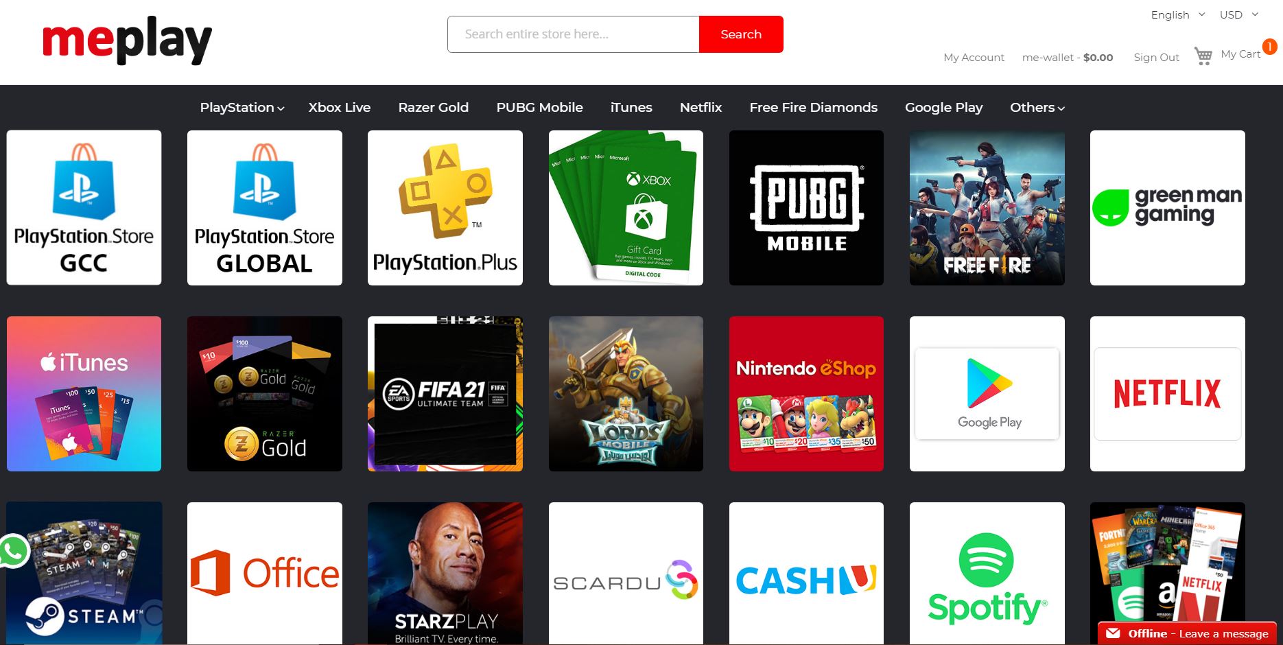 ستور MePlay بطاقات تعبئة الرصيد بطاقات رقمية Green Man Gaming