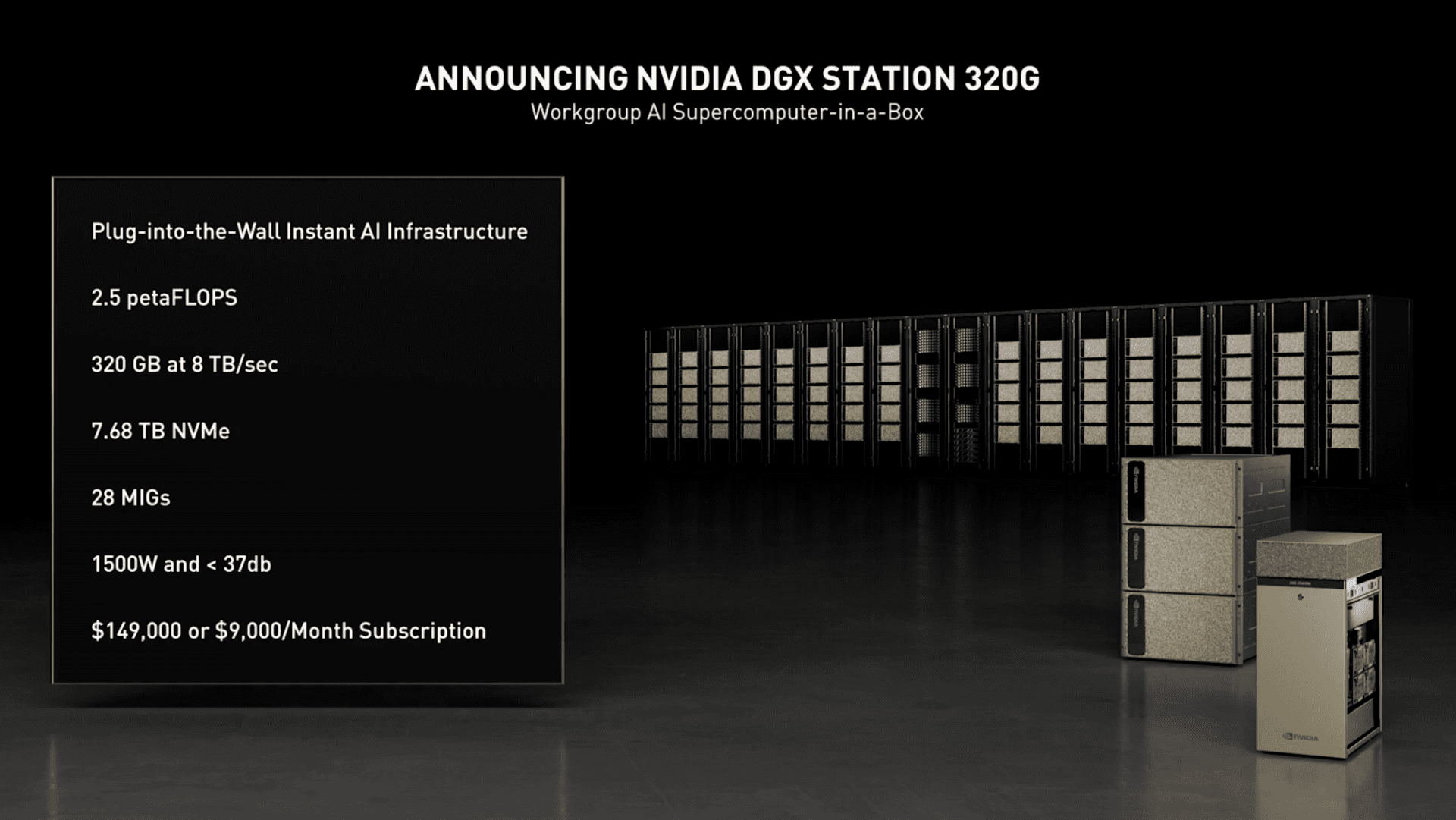 شركة NVIDIA تعلن خادمها الجديد DGX Station 320G AI مع أربع وحدات A100