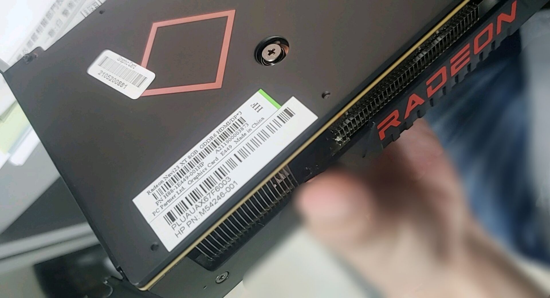 AMD Radeon rX 6600 XT Pictured