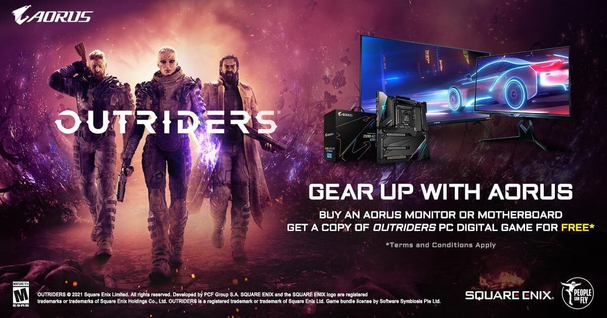 لعبة Outriders تصل كهدية مجانية من Aorus مع الشاشات واللوحات!