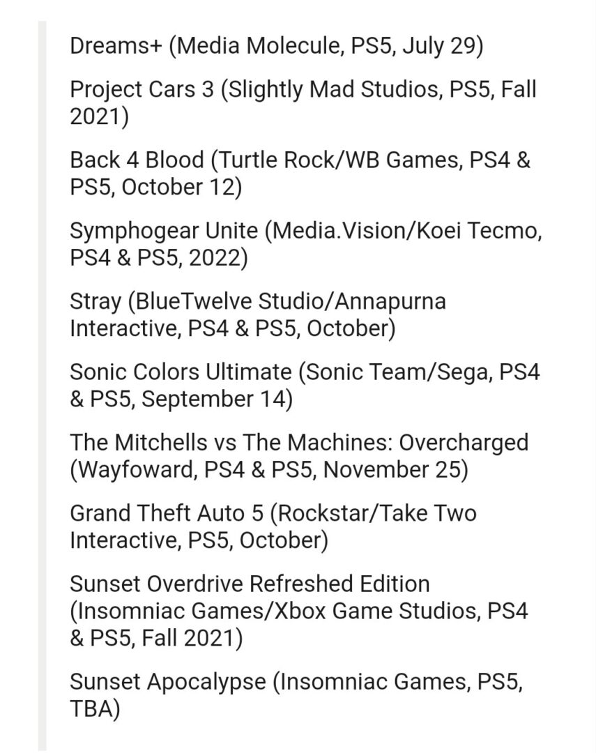 إشاعة: تسريب مواعيد إصدار GTA 5 وجزء جديد من Sunset Overdrive على PS5