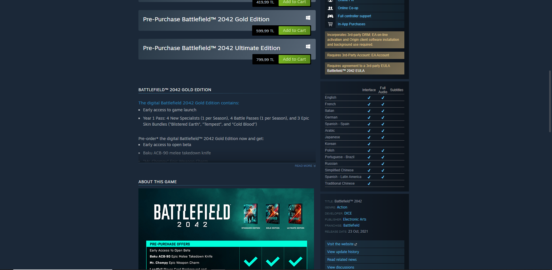 الدبلجة العربية ستكون مدعومة في Battlefield 2042
