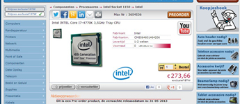 ظهور سعر المُعالج المنتظر i7-4770K في بعض المتاجر الهولندية