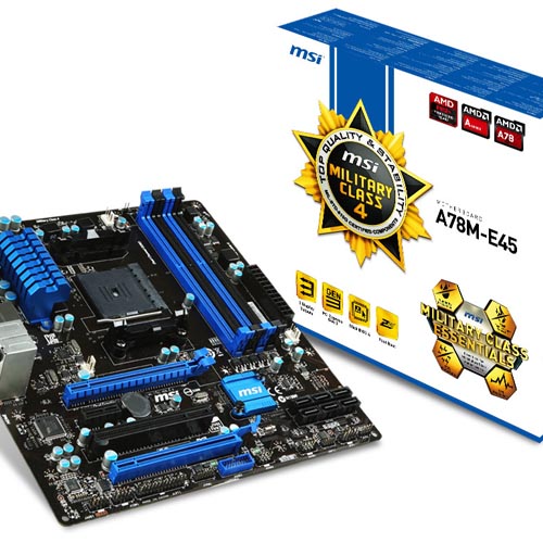الكشف عن اللوحة الأم المميزة A78M-E45 من MSI