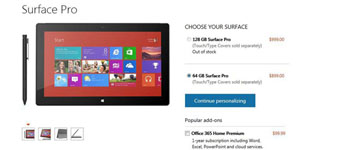 توافر أجهزة Microsoft Surface Pro 128GB مرة آخرى في الأسواق
