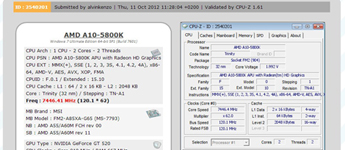 AMD A10-5800K يصل الي تردد 7.446GHz