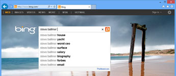 إقتراحات محرك Bing ربما تجعل Steve Ballmer يبكي إذا شاهدها