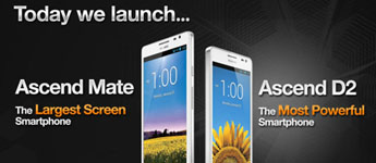Huawei تكشف عن هاتفي Ascend Mate ذات شاشة 6.1 إنش و Ascend D2 ذات شاشة 5 إنش