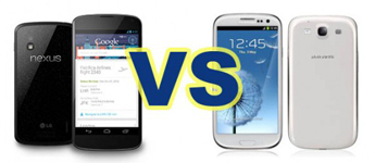 مُقارنة بين أحدث الهواتف الذكية, LG Nexus 4 vs Samsung Galaxy S3