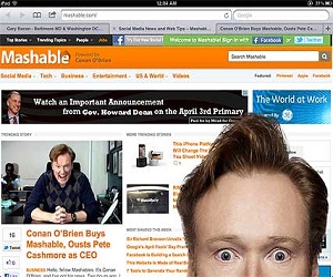 كونان أوبراين يستحوذ على مواقع Mashable الإخبارية ليصبح المدير التنفيذي لها