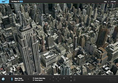 نوكيا تطلق نسخة ثلاثية الابعاد من خدمات الخرائط Ovi Maps