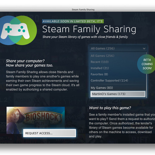 Steam family sharing – لحظة تاريخية للألعاب الDigital